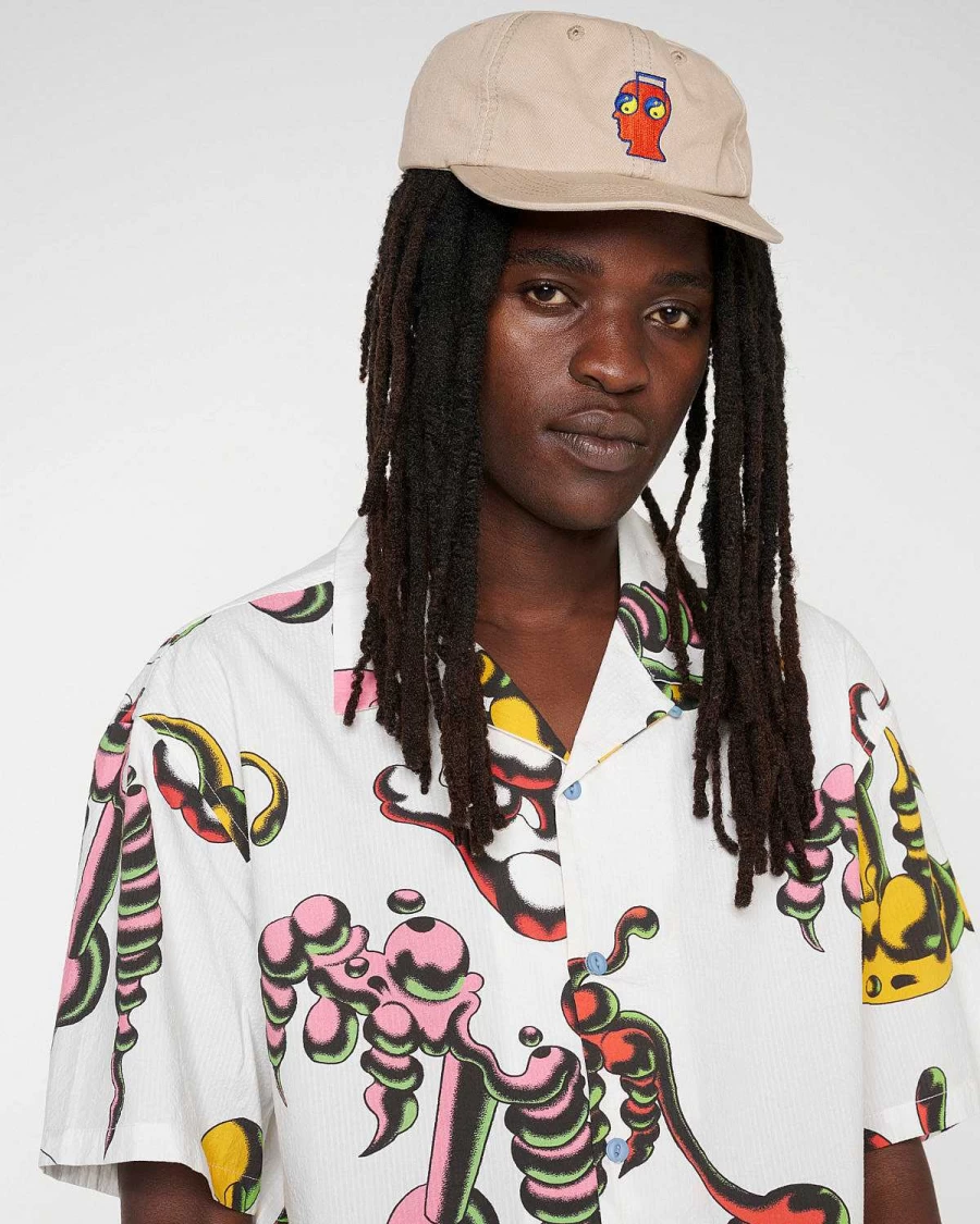 Brain Dead Seersucker Short Sleeve Button-Up Shirt - White/Multi Stripe Casual Summer Top
