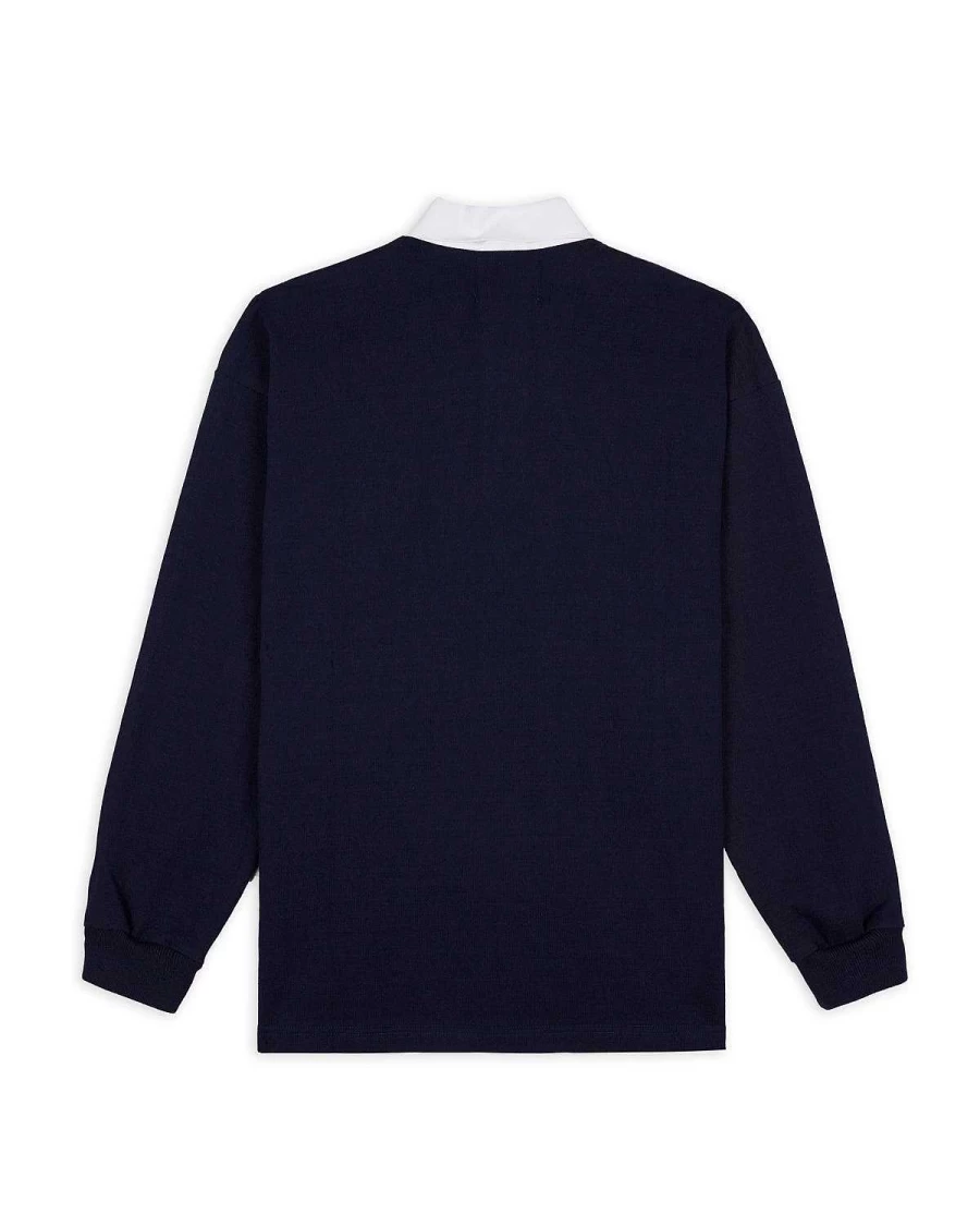 3D Embroidered Logohead Rugby Shirt - Navy