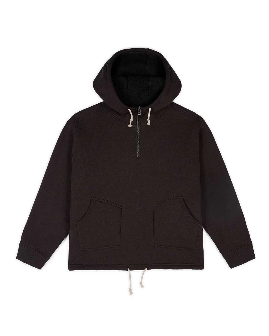 Brain Dead Men's Black Half-Zip Pullover Hoodie