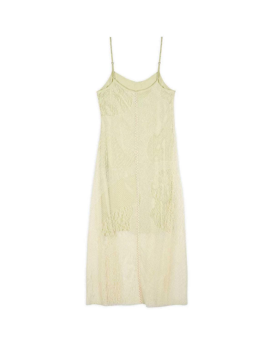 Brain Dead Cloud Mesh Slip Dress - Natural