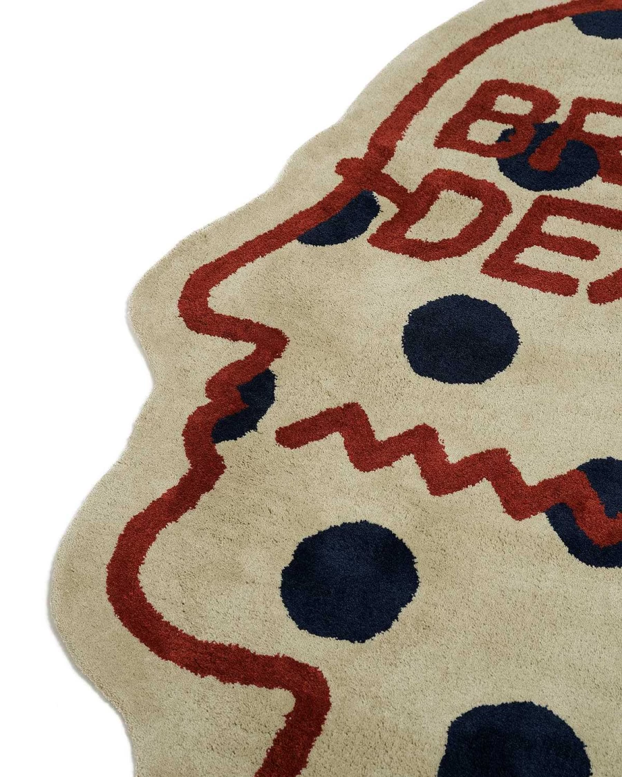 Logo Head Polka Dot Rug 6Ft - Tan