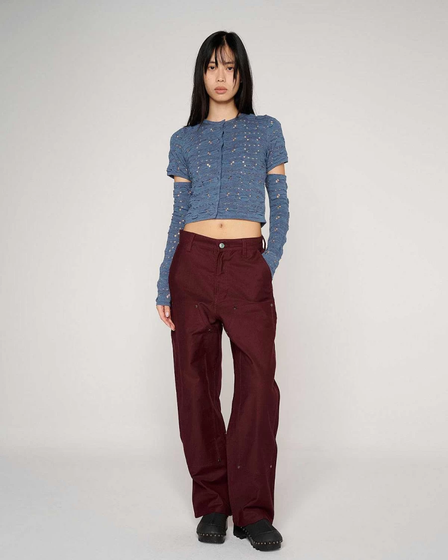 Brain Dead Blue Bubble Knit Cardigan | Streetwear Cotton Open-Front Sweater