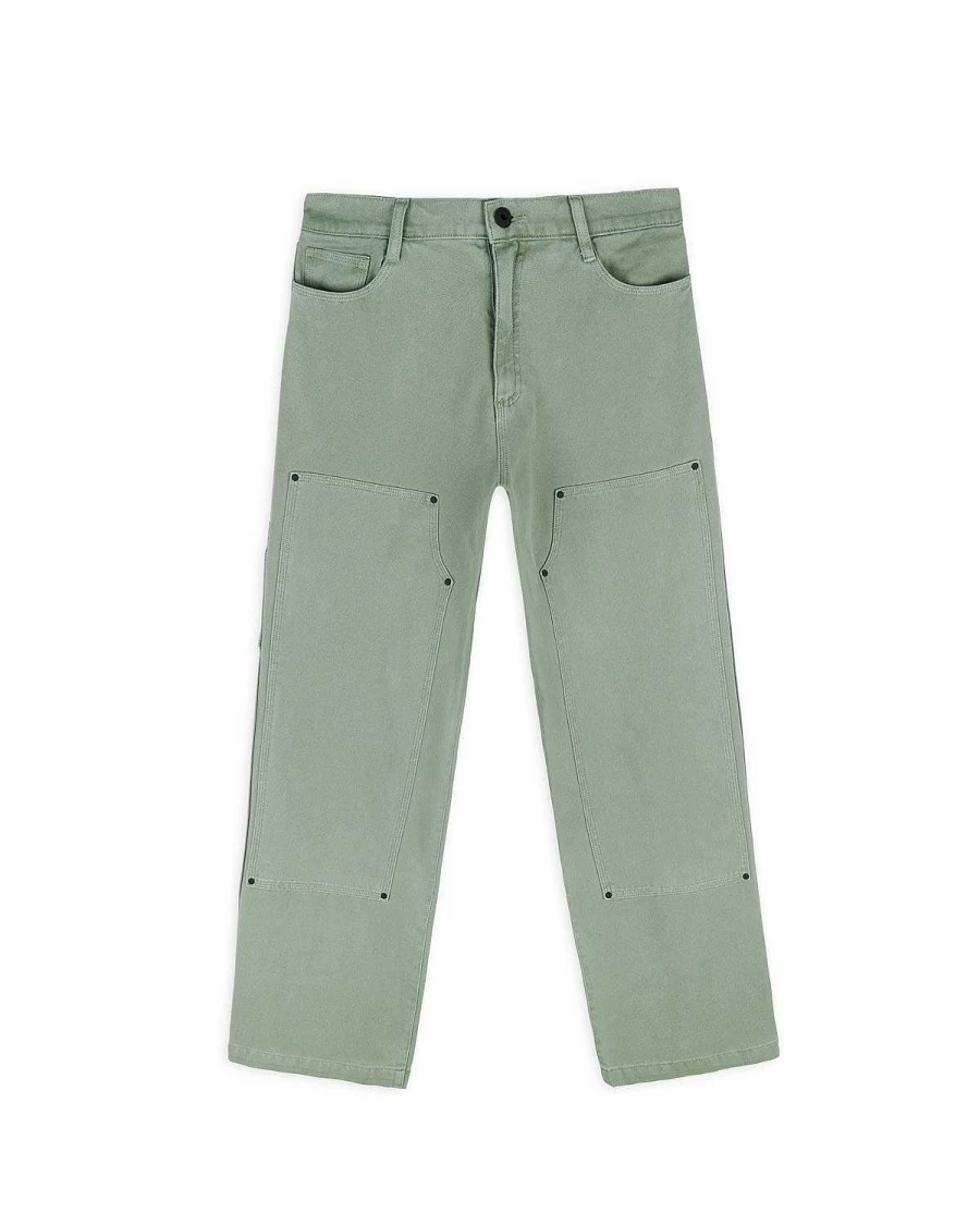 BRAIN DEAD Double-Knee Reinforced Utility Pants - Seafoam Workwear Cargo Trousers