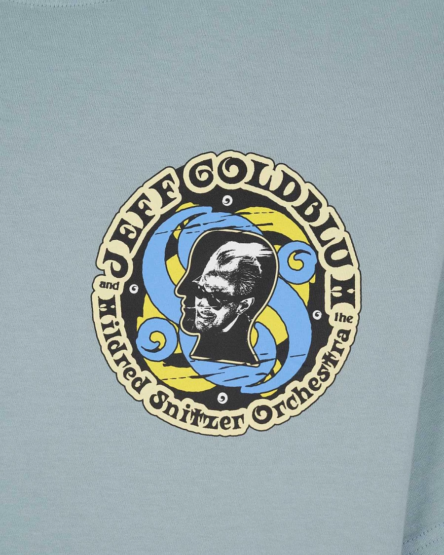 Brain Dead X Jeff Goldblum Ca Tour T-Shirt - Washed Blue Grey