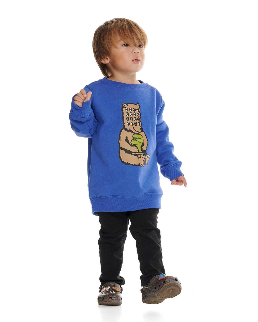 Bear Brain Kids Crewneck Sweatshirt - Blue