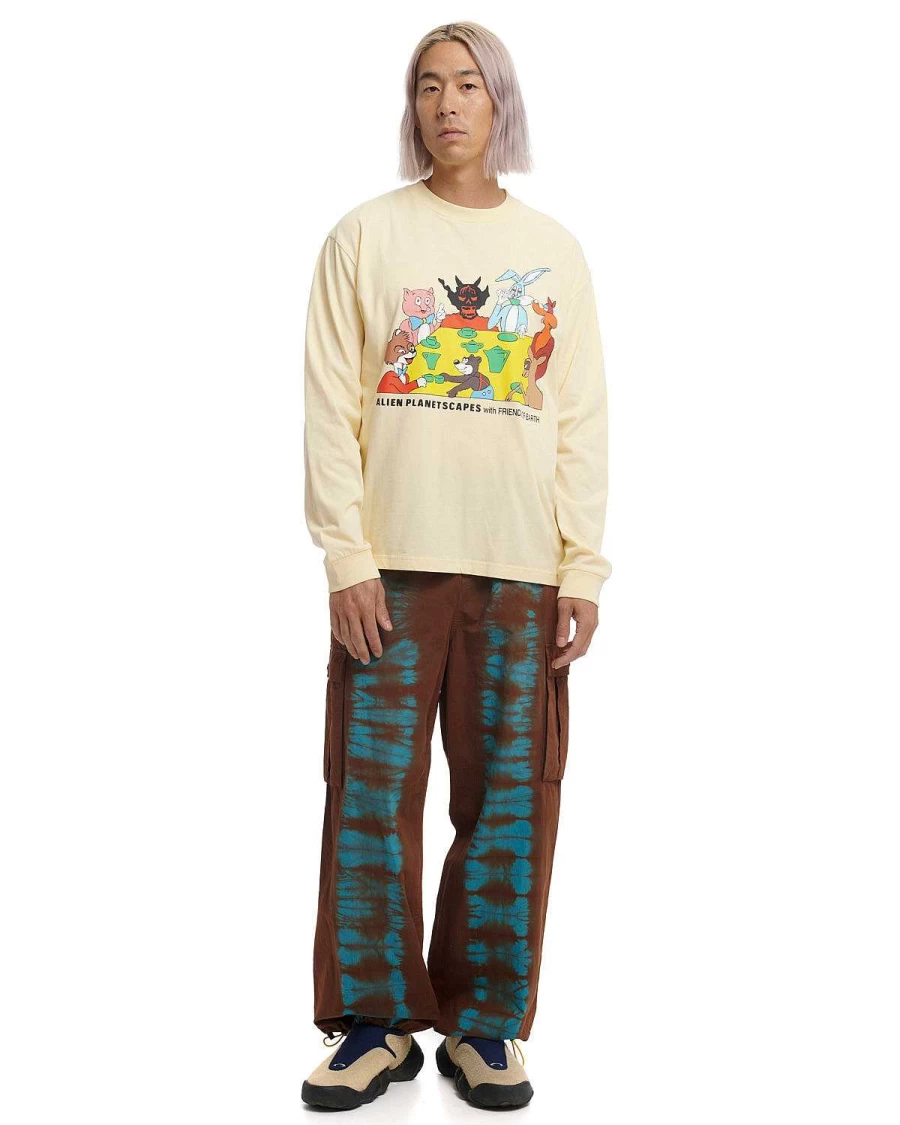 Brain Dead Round Table Natural Color Long Sleeve T-Shirt