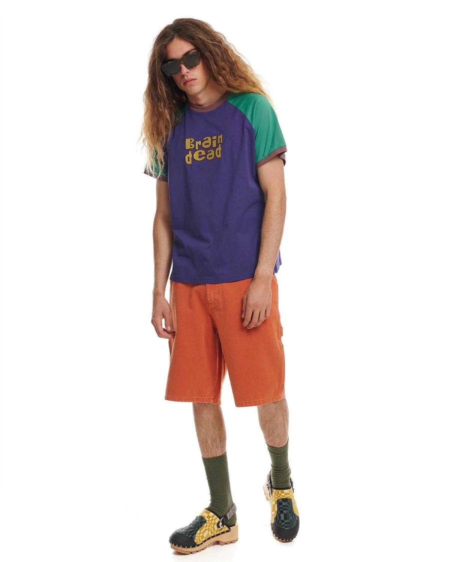 Brain Dead Washed Carpenter Utility Shorts - Burnt Orange Workwear Style
