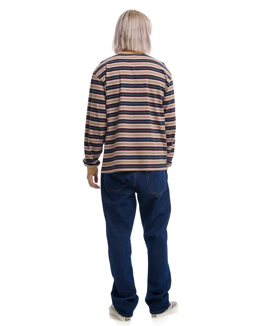Brain Dead Striped Long Sleeve Shirt | 92 Series | Gold Multicolor Design