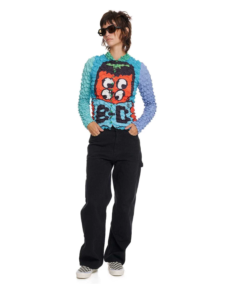 Brain Dead Readers Bubble Print Button Down Shirt - Light Blue Multi Casual Wear