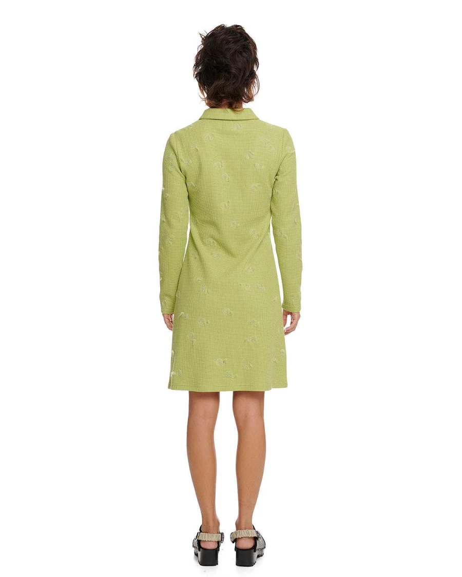 Brain Dead Seafoam Green Waffle Puff Dress | Women's Streetwear Casual Dress