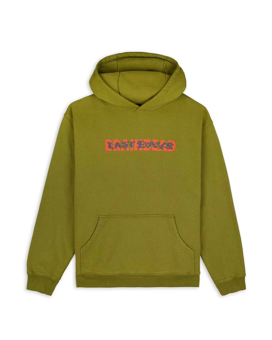 Brain Dead Moss Green Aesthetic Streetwear Hoodie - Graphic Pullover