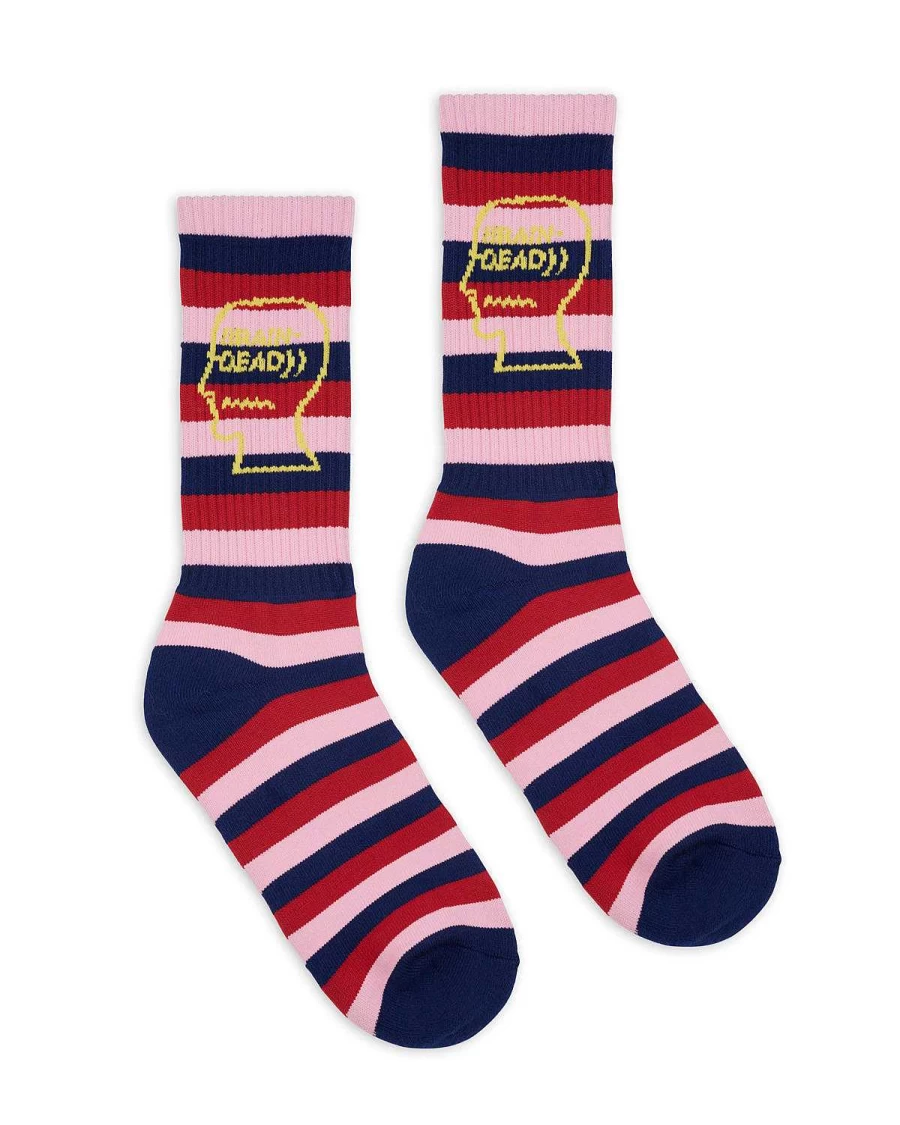 Striped Logo Head Sock - Navy