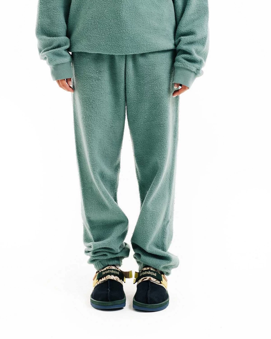 Brain Dead Reverse Fleece Sweatpants with PVC Accents - Seafoam Green Loungewear
