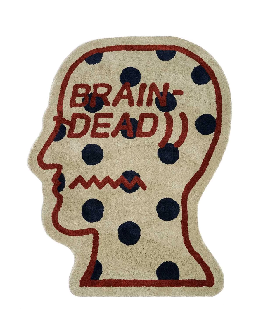 Logo Head Polka Dot Rug 6Ft - Tan
