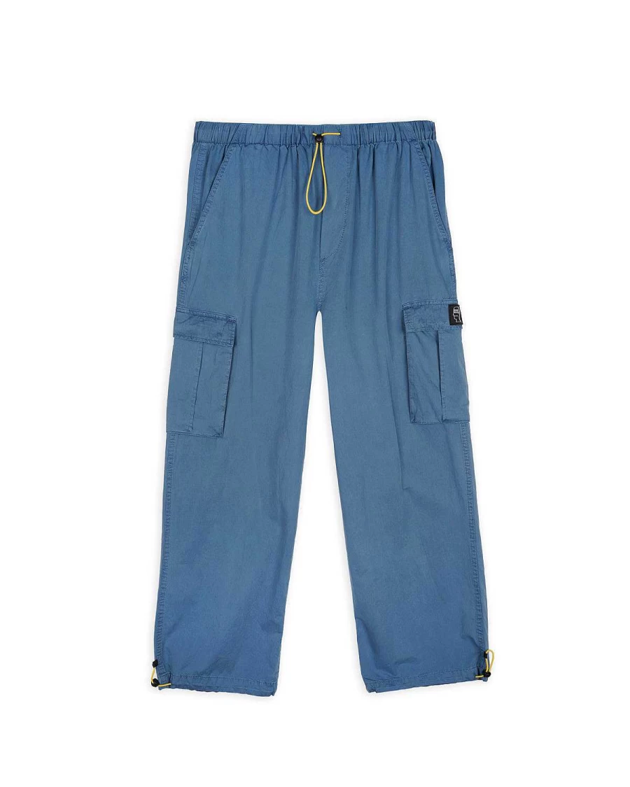 Brain Dead Men's Washed Blue Flight Pants - Casual Streetwear Cargo Trousers