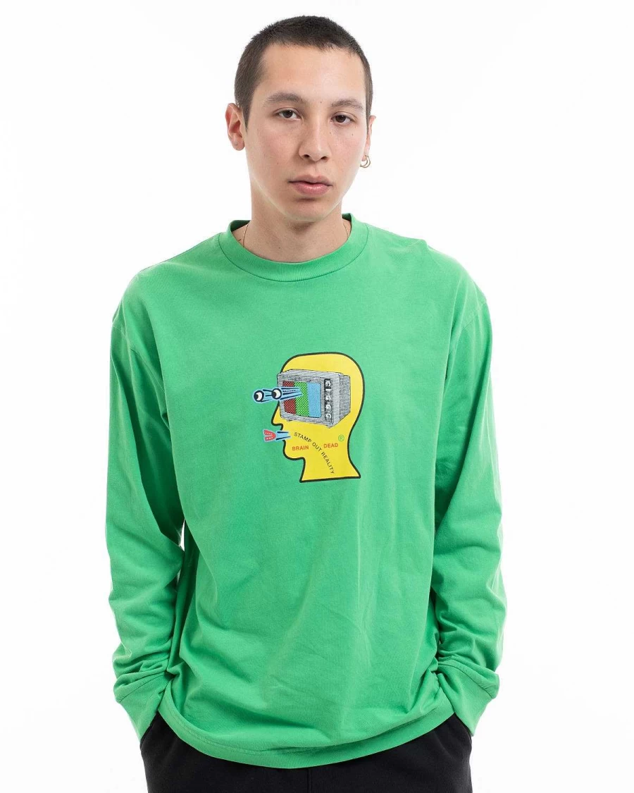 Brain Dead Tele Eyes Long Sleeve Shirt - Kelly Green
