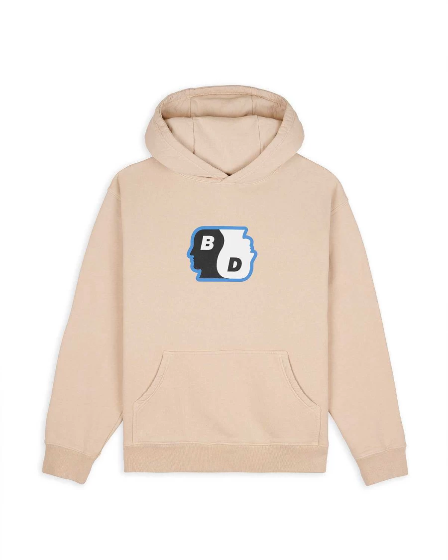 Brain Dead Yin Yang Graphic Hoodie - Taupe Streetwear Pullover