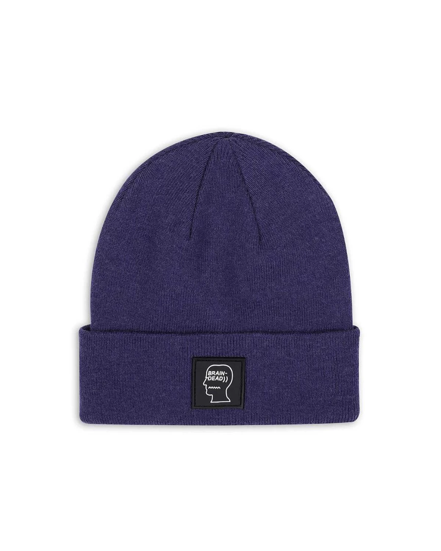 Fw22 Logo Head Wool Beanie - Navy