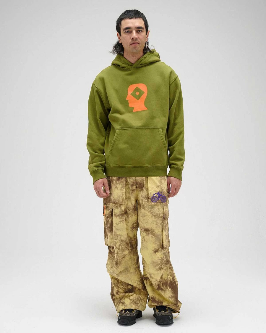 Brain Dead x Rapha Logo Lock Hooded Sweatshirt - Moss Pullover Hoodie