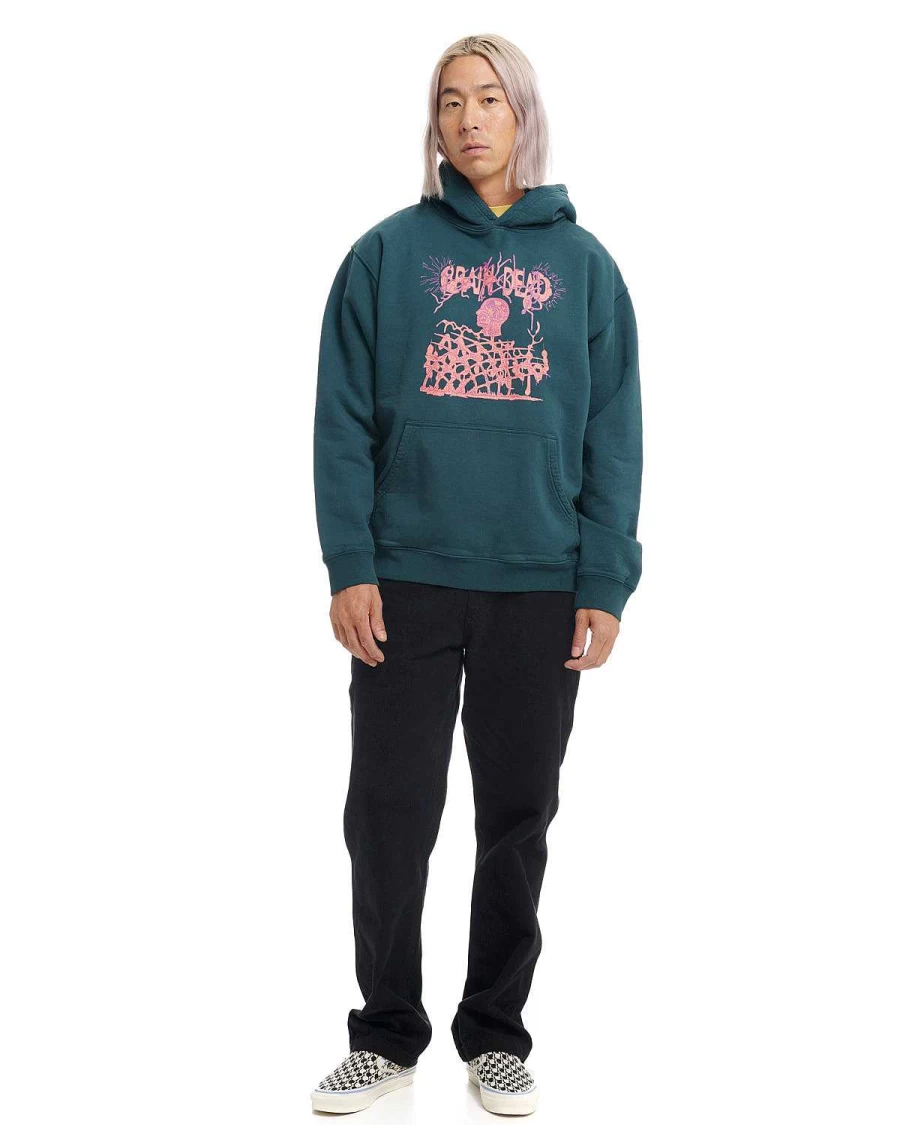 Brain Dead Men's Teal Anatomic Design Hoodie - Premium Streetwear Pullover