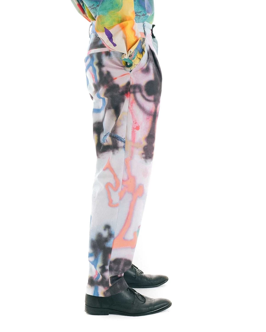 Brain Dead Multi-Color Men's Casual Suit Pants - Slim Fit Lightweight Office Trousers