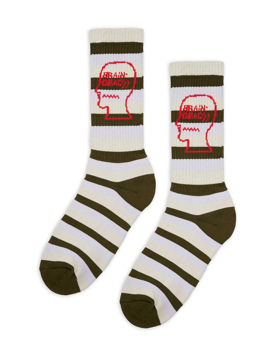 Striped Logo Head Sock - Cement