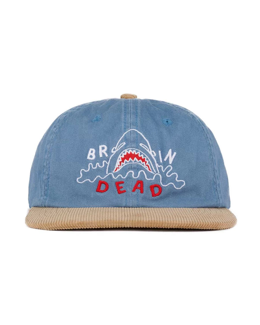 Shark Attack 6 Panel Hat - Blue/Khaki