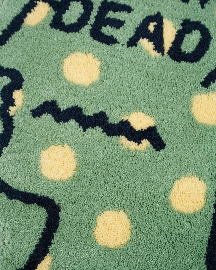 Logo Head Polka Dot Rug Small - Green