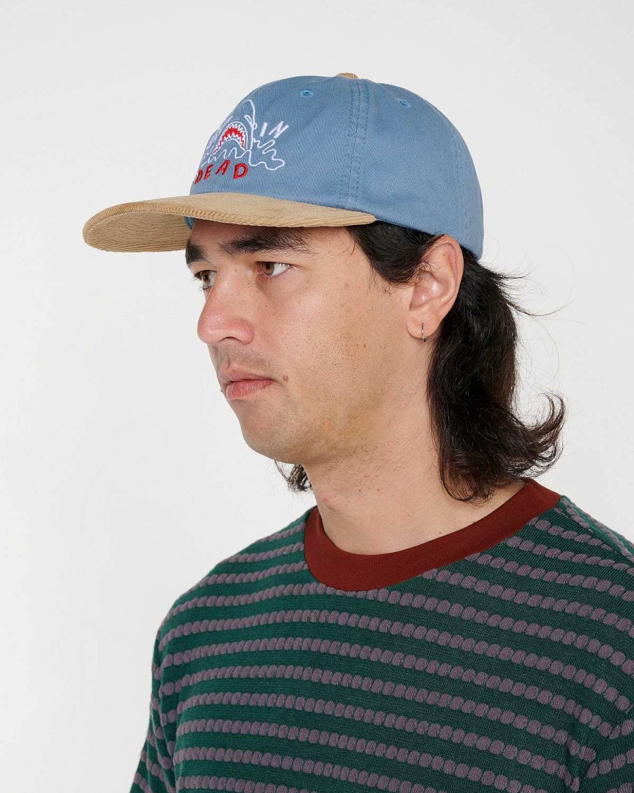Shark Attack 6 Panel Hat - Blue/Khaki