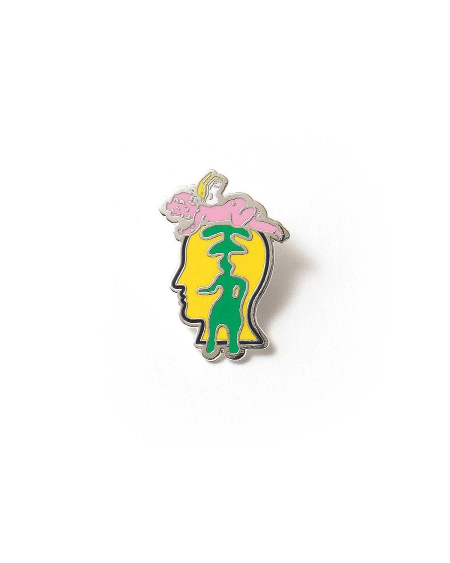 Angel Head Enamel Pin