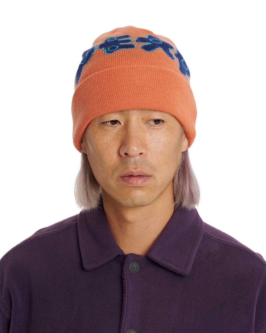 Amoeba Wool Beanie - Burnt Orange