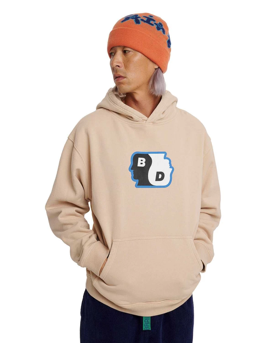 Brain Dead Yin Yang Graphic Hoodie - Taupe Streetwear Pullover