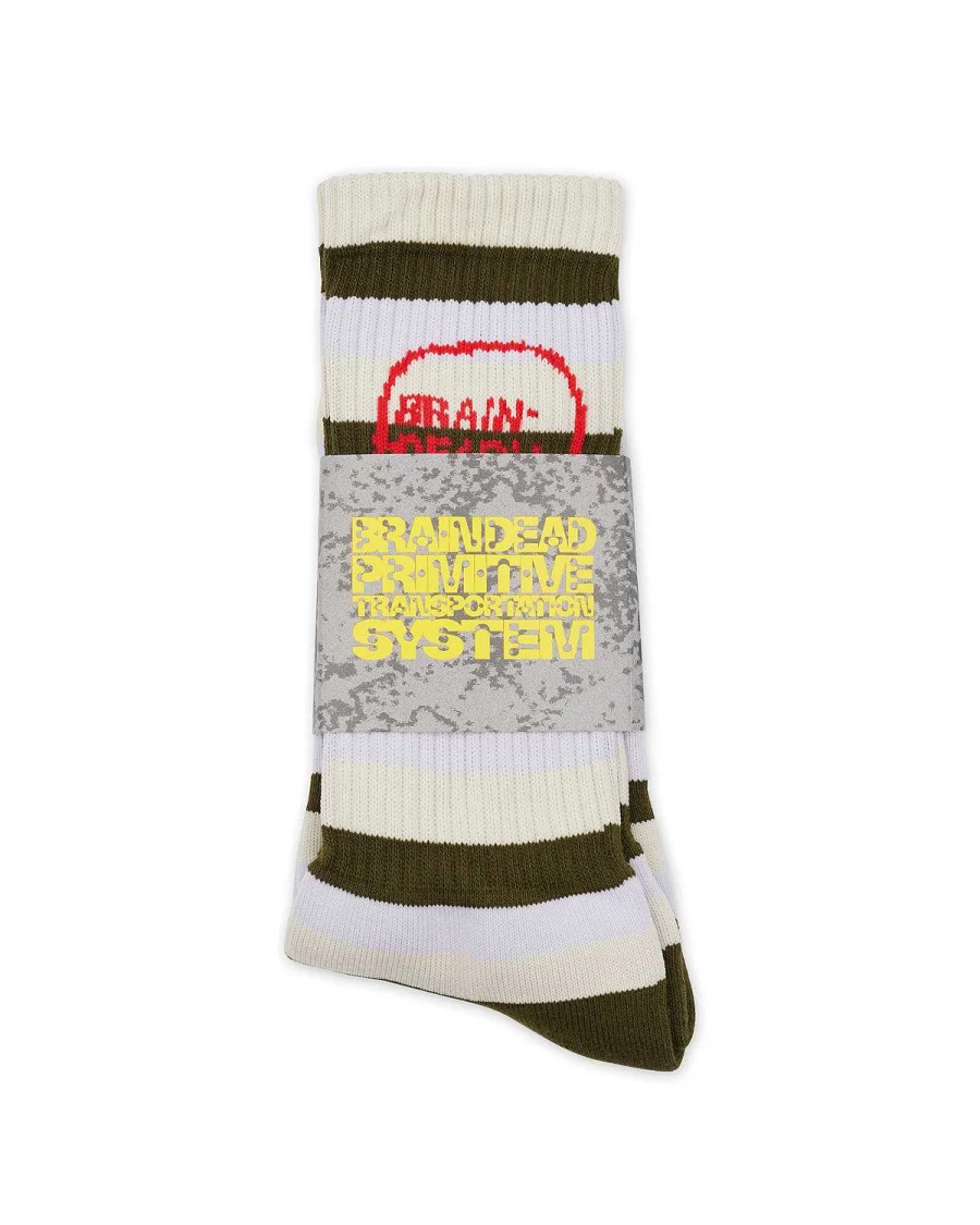 Striped Logo Head Sock - Cement