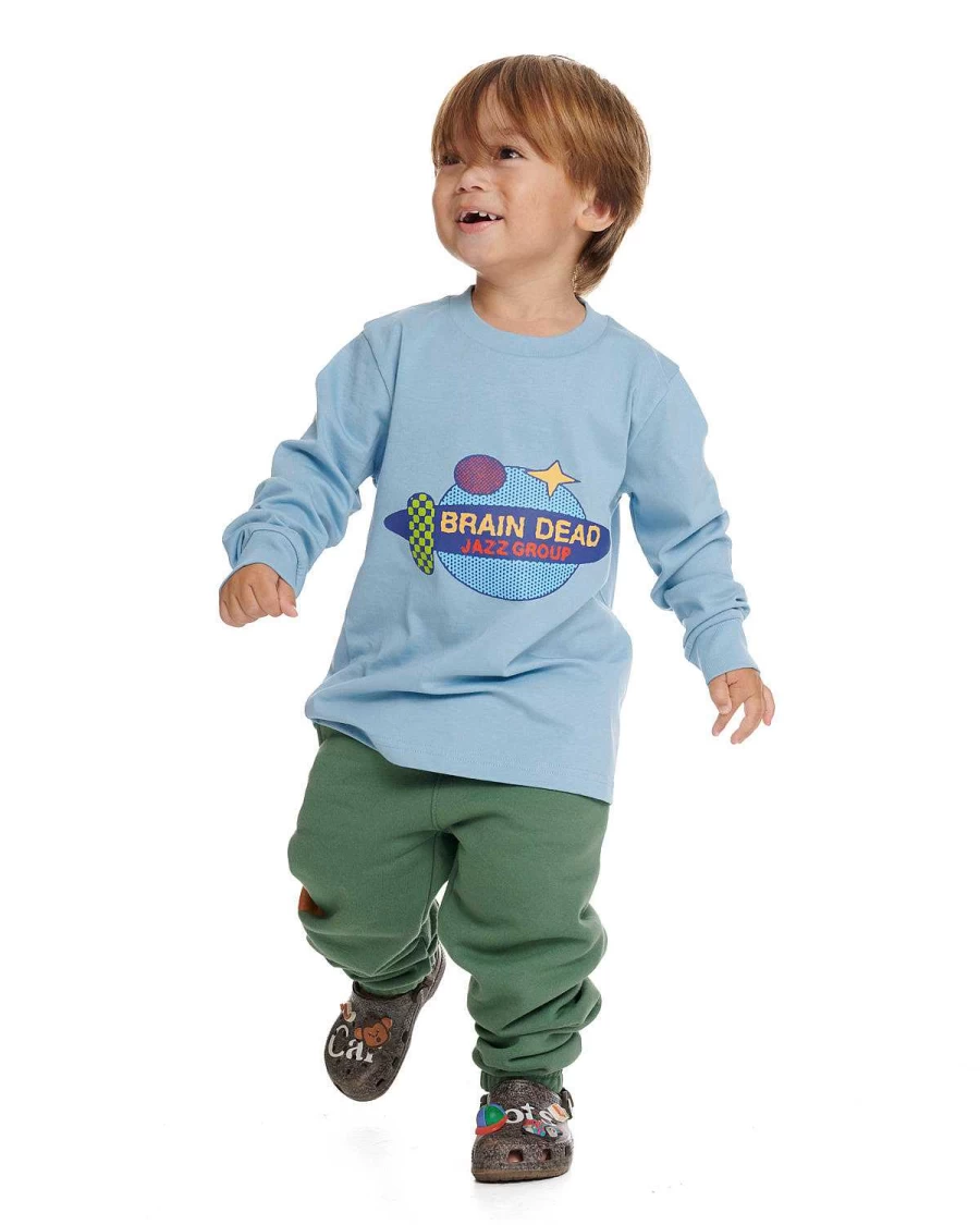 Brain Dead Jazz Group Kids Long Sleeve T-Shirt - Sky Blue