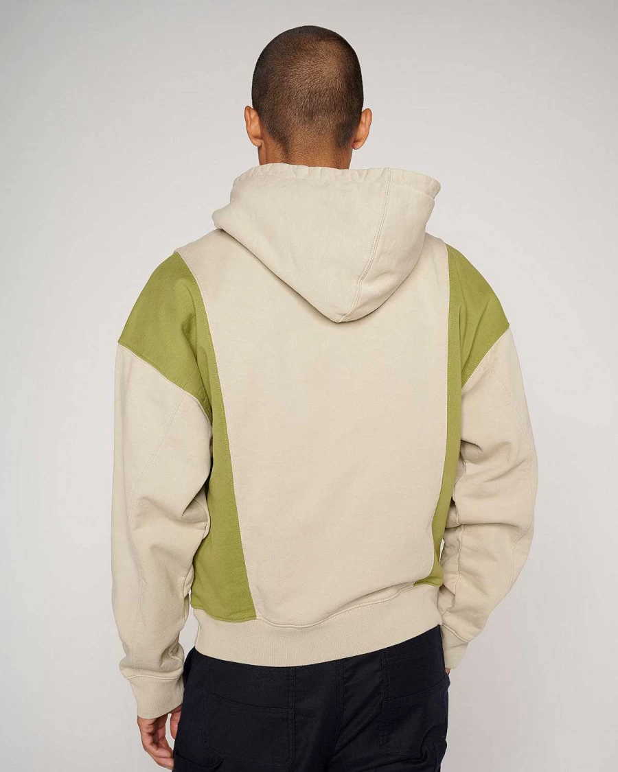 Brain Dead Cropped Hoodie | Mendoza Style Tan/Olive Pullover Streetwear