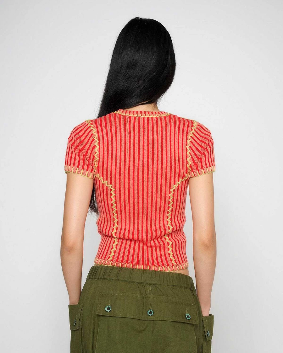 Brain Dead Mariel Guava Knit Top | Sportwear Streetwear Cotton Blend