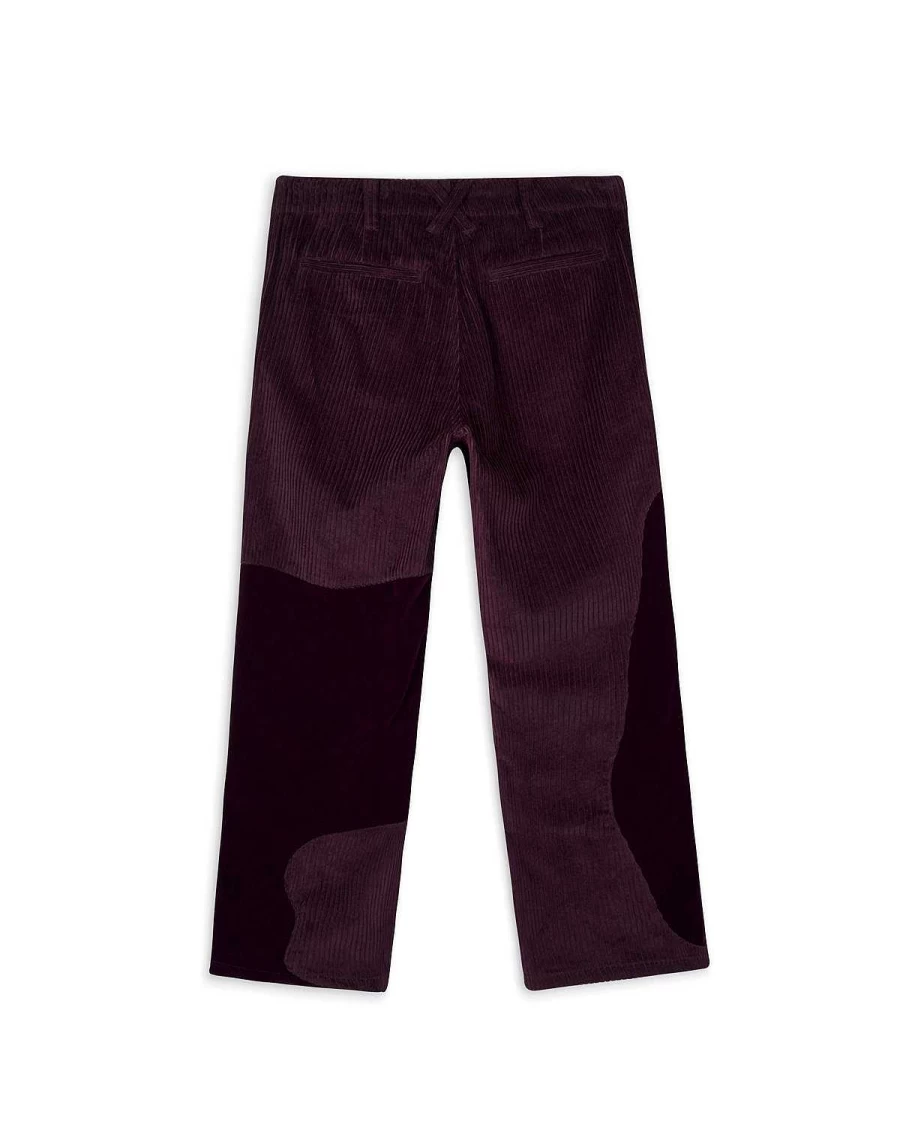 Womens Velvet & Cord Organic Panel Pant - Purple