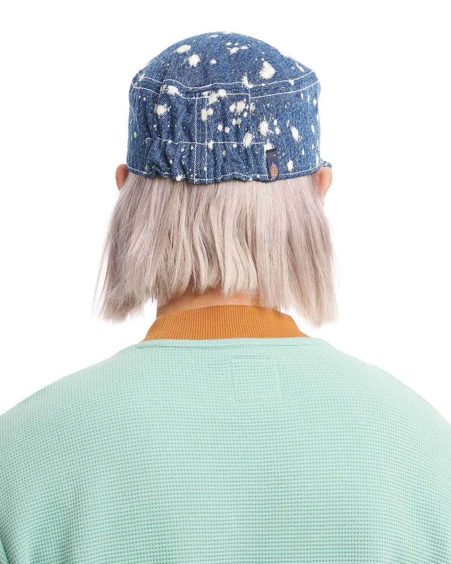 Dickies Embroidered Painters Cap - Bleach Dyed Denim