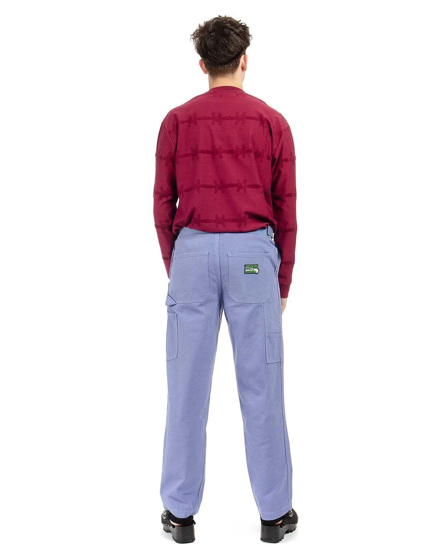 Brain Dead Washed Velcro Carpenter Work Pants - Slate Blue