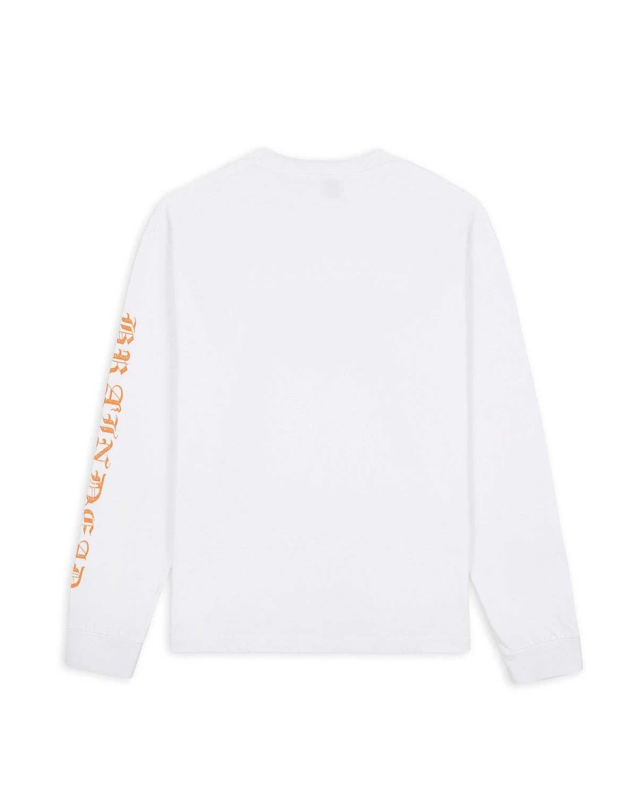 Brain Dead Wall Of Fire Graphic Long Sleeve T-Shirt - White