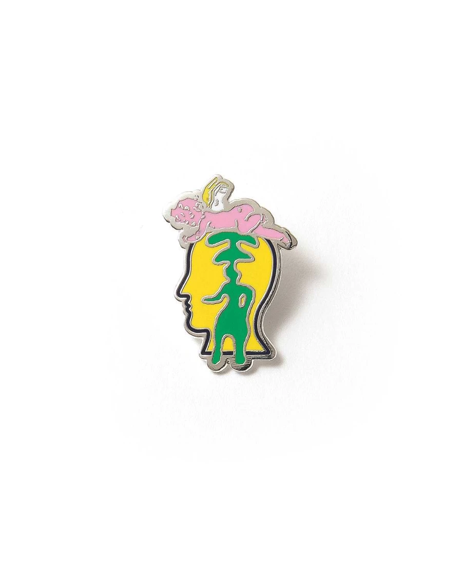 Angel Head Enamel Pin