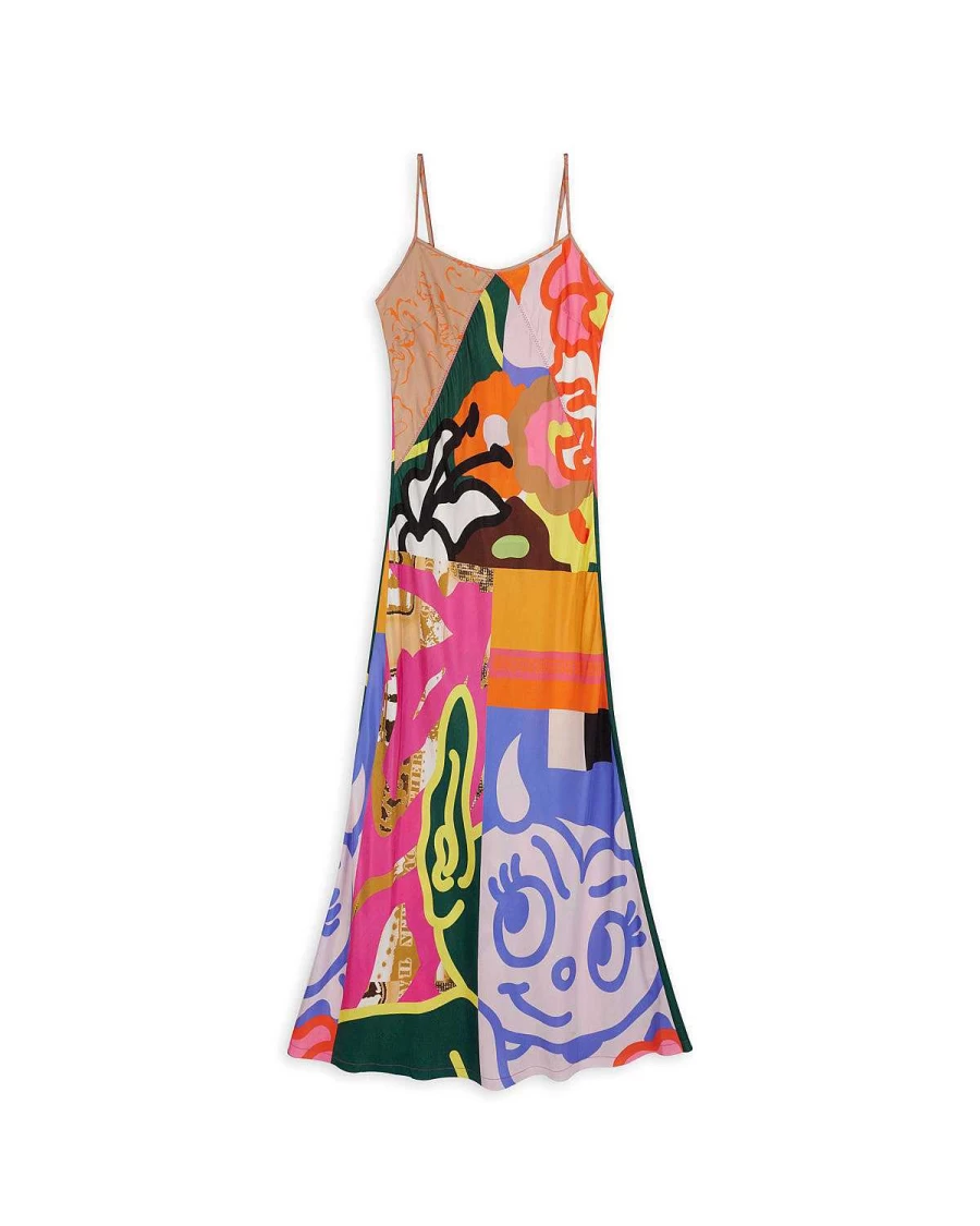 Brain Dead Multi-Color Viscose Slip Dress - Lightweight Casual Wear