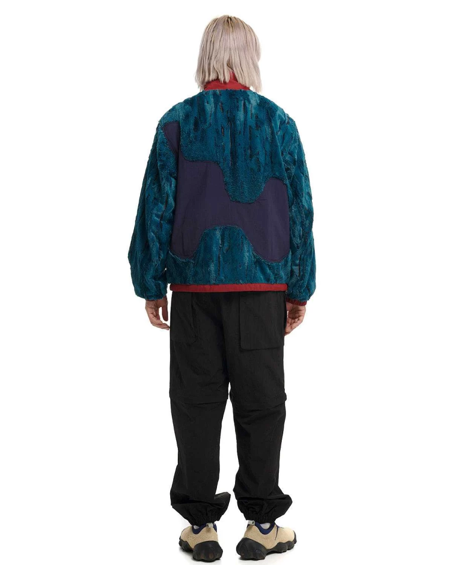 Brain Dead Mallard Green Organic Faux Fur Paneled Jacket
