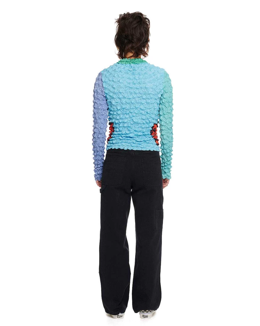 Brain Dead Readers Bubble Print Button Down Shirt - Light Blue Multi Casual Wear