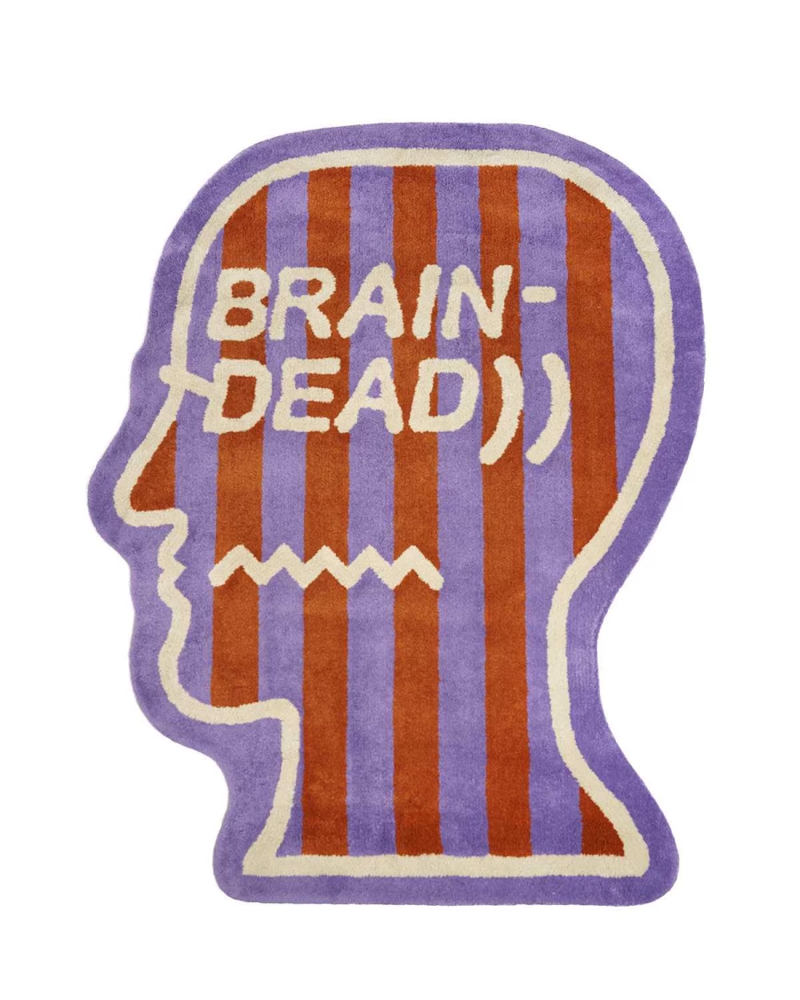 Logo Head Striped Rug 6Ft - Purple