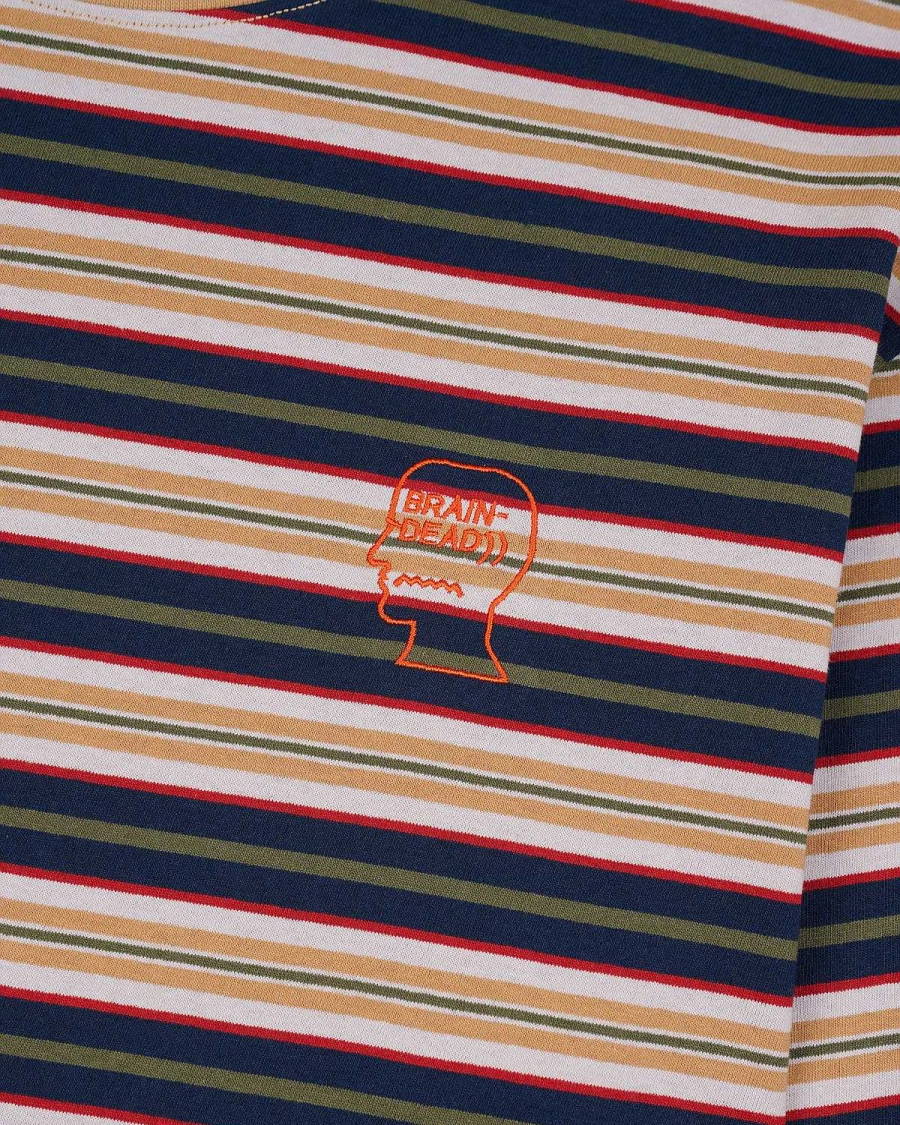 Brain Dead Striped Long Sleeve Shirt | 92 Series | Gold Multicolor Design