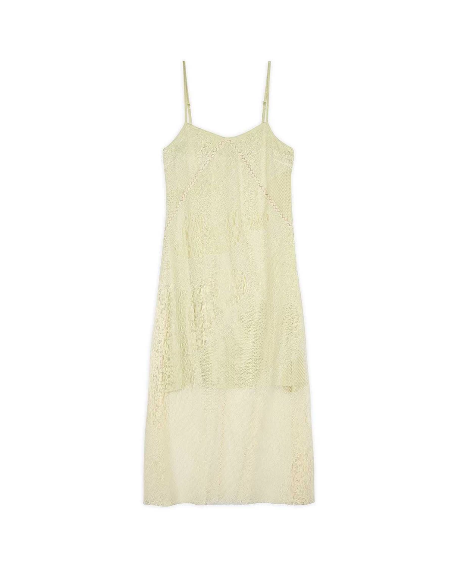 Brain Dead Cloud Mesh Slip Dress - Natural