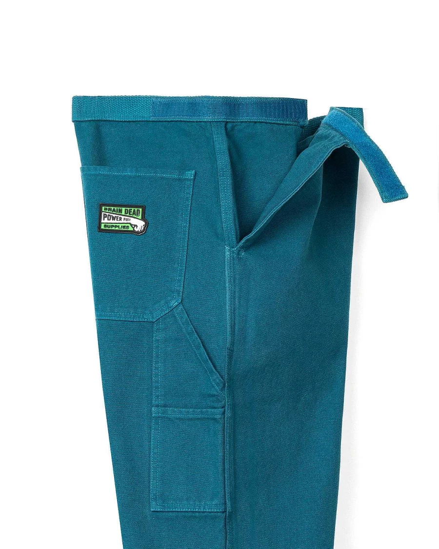 Brain Dead Teal Washed Carpenter Work Pants - Hard-wearing & Soft Fabric Utility Trousers