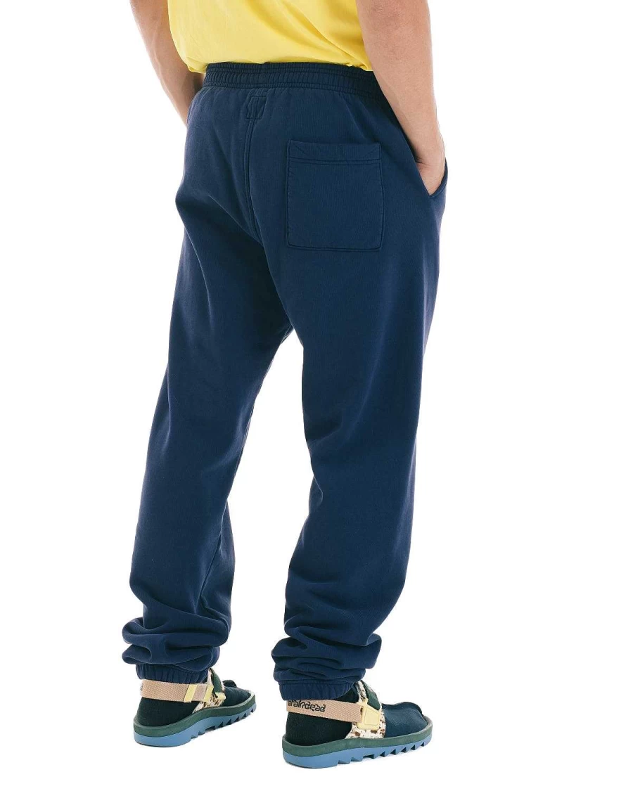 Brain Dead Navy Bubble Sweatpants | Men's Casual Streetwear Joggers with Elastic Waistband