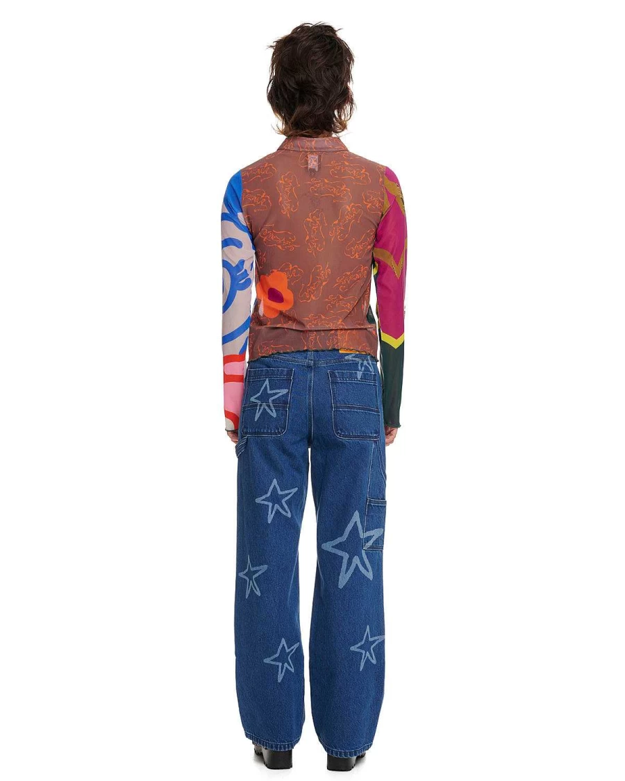 Brain Dead Hypermesh Button-Up Shirt - Multi-Color Casual Streetwear Style